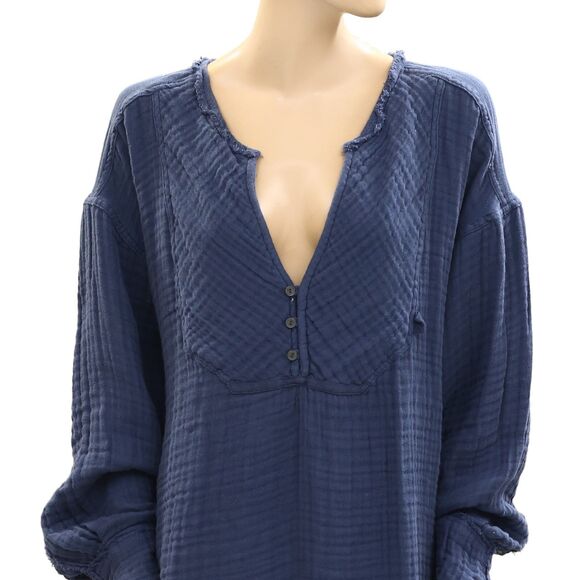 Free People We The Free Easy Sunday Pullover Shirt Tunic Top Oversized XS 278327 - Picture 5 of 8